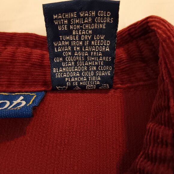 Vtg 90s Winnie The Pooh Embroidered Corduroy Western Snap Shirt Sz M Deep Red - Picture 12 of 12